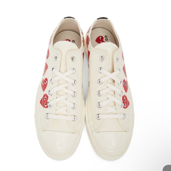 NWT UNISEX White Comme des Garcons x Converse PLAY Sneakers - Picture 2 of 4